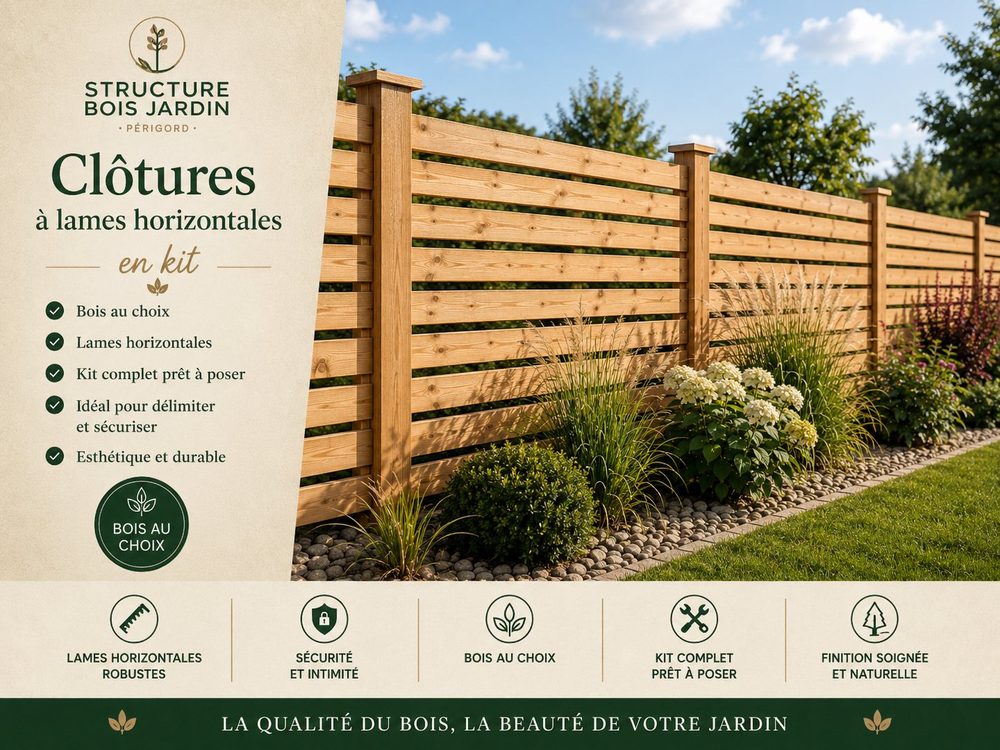 Clôture bois en kit pour délimiter et structurer un jardin