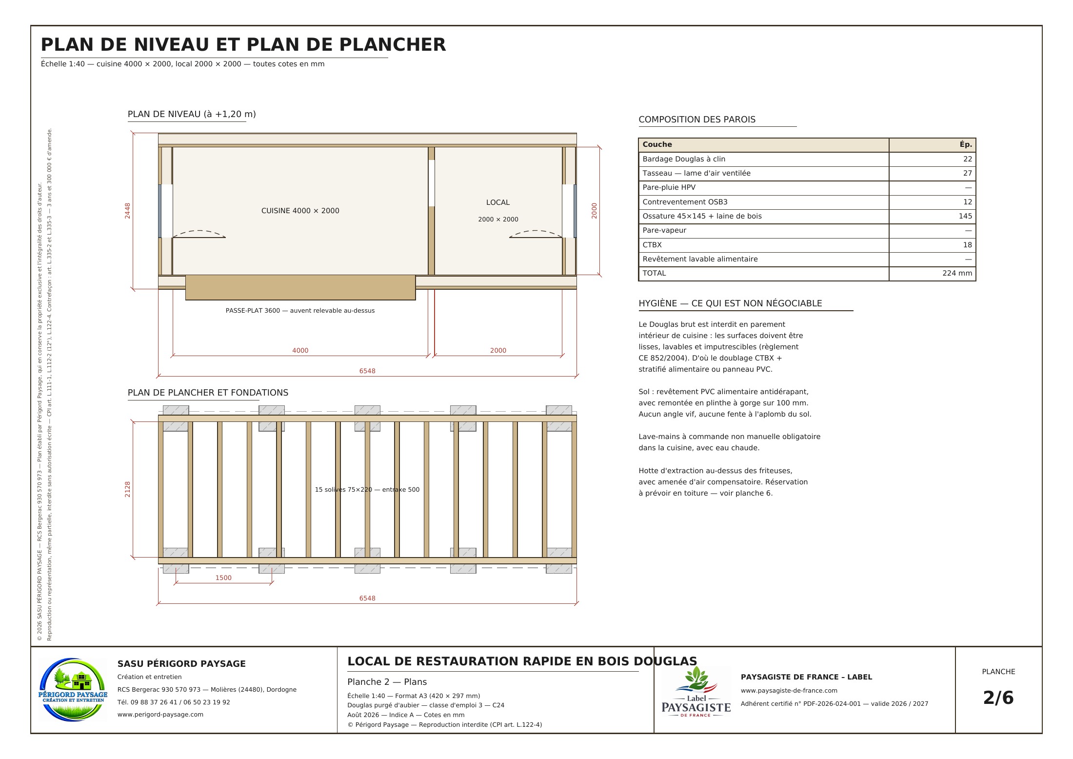 Plan original : plan de niveau et de plancher